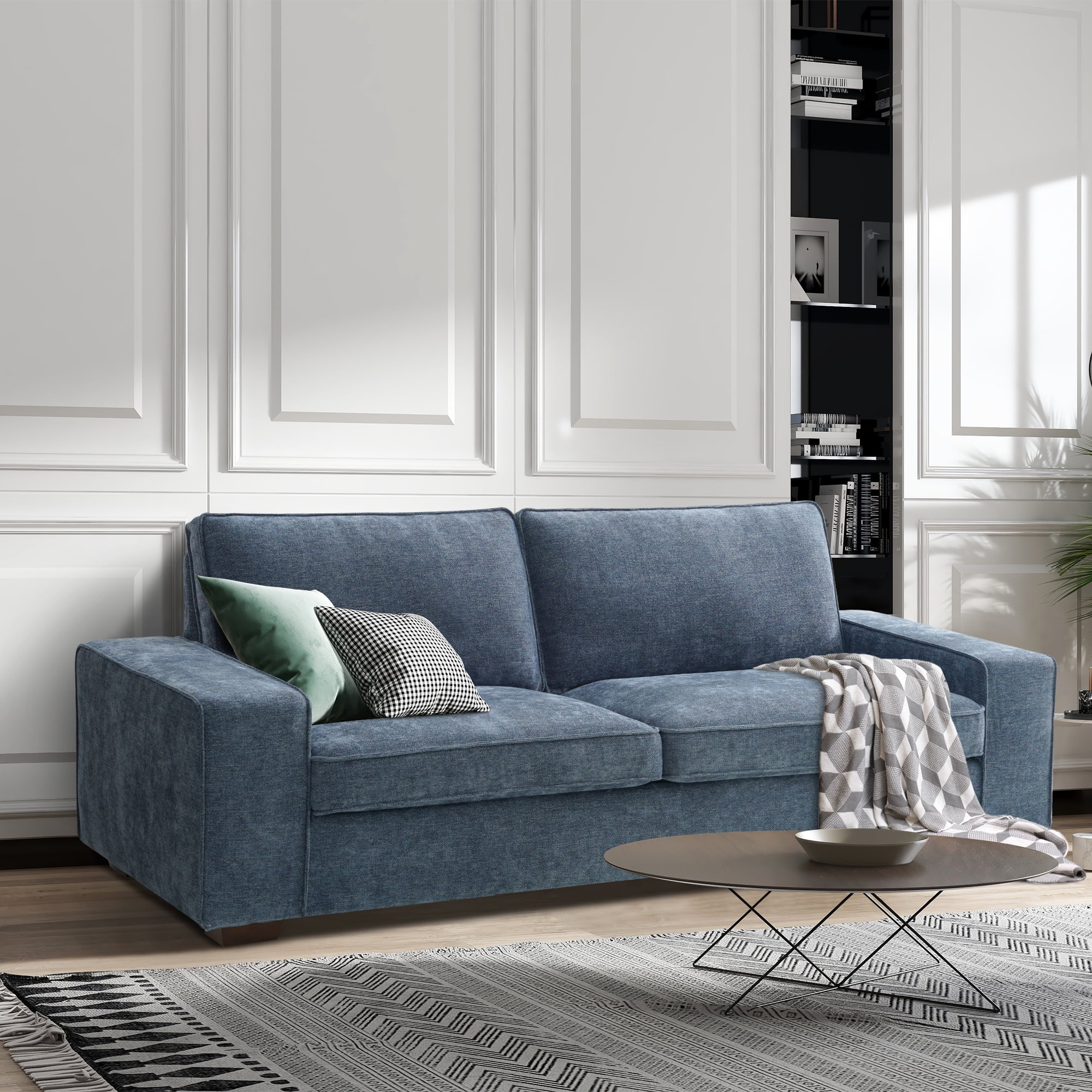 Fairyland 71.25" Modern Loveseat Sofa, 2 Seater Sofa & Couch, Living Room Furniture, Blue