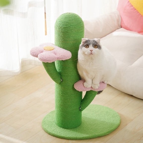 Fairela Cactus Cat Climbing Frame with Sisal Scratching Post & Plush Flower Platforms