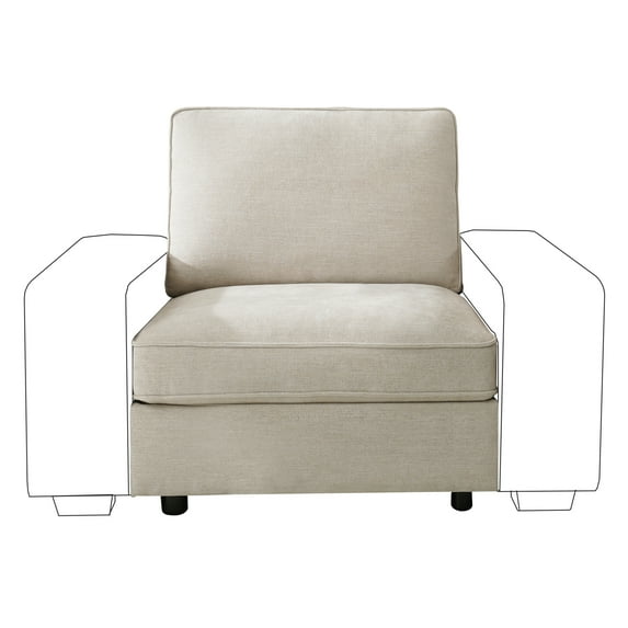 Fairyland Modern Sectional Sofa, Modular Storage Sofa Couch with Free Splicing for All Space, Beige (Seat Part)