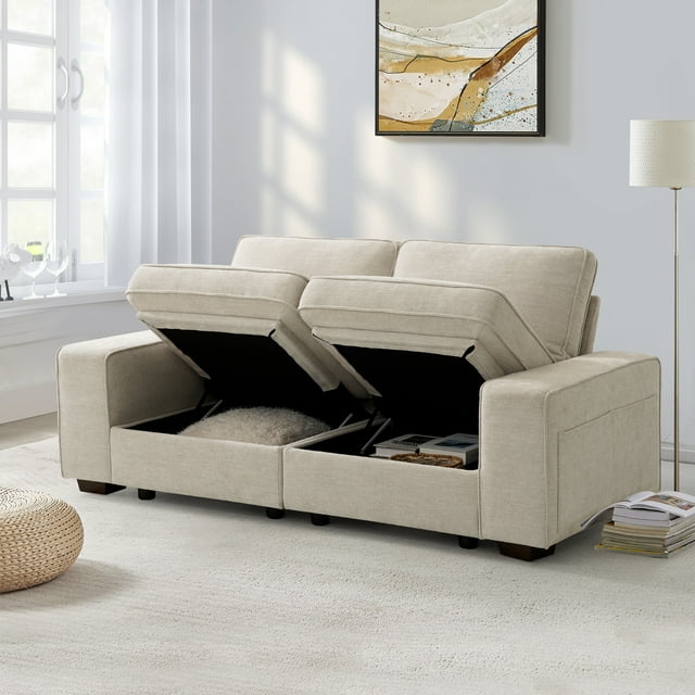 Fairyland Modern Sectional Sofa, Modular Storage Sofa Couch with Free