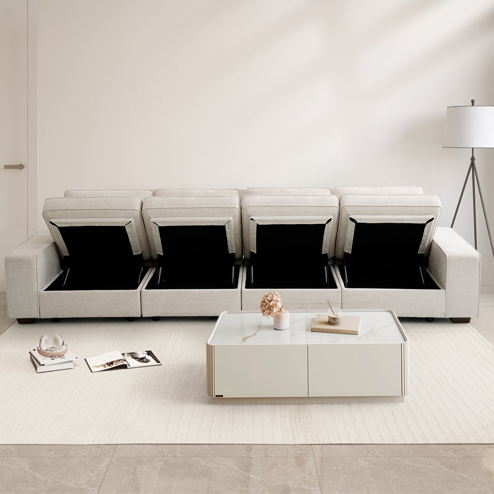 Fairyland Modern Sectional Sofa, Modular Storage Sofa Couch with Free