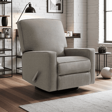 Fairyland Multi-Functional Swivel Glider Recliner Chair, 360° Rocking Recliner for Small Spaces, Nursery & Home Theater,Grey