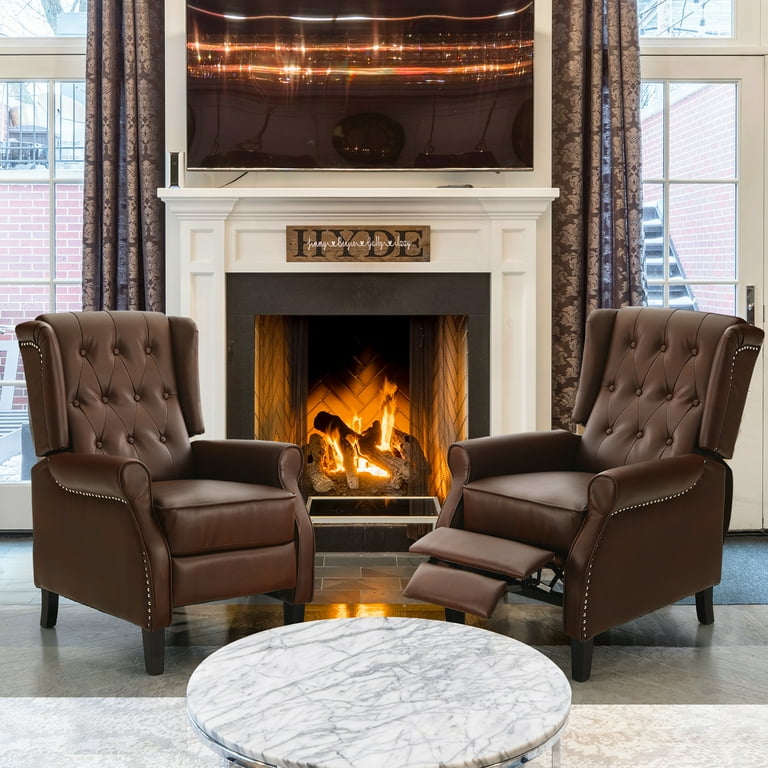 Leather recliner small space top