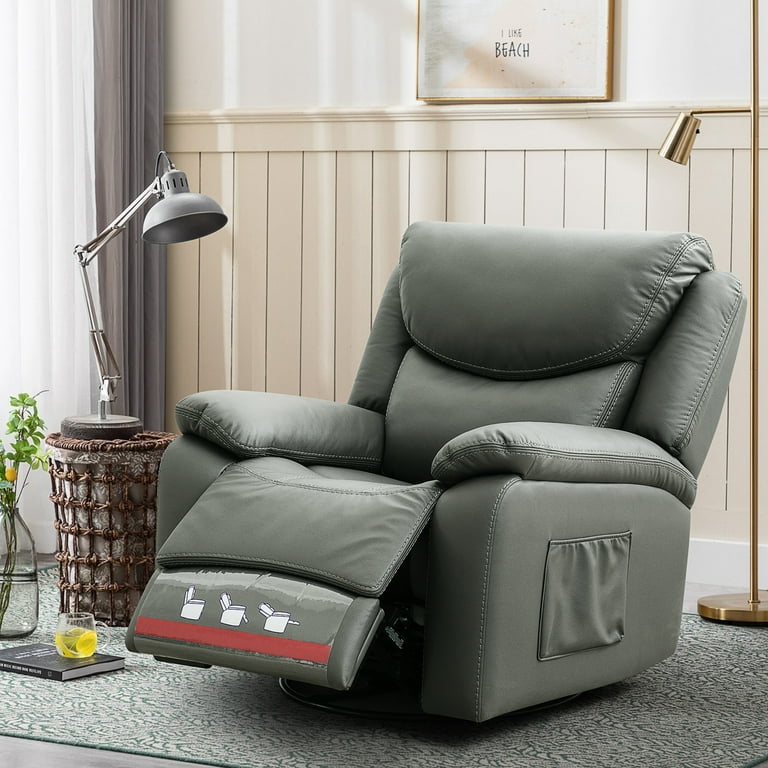 Fairyland Swivel Rocking Recliner, Ergonomic Sofa Chair with