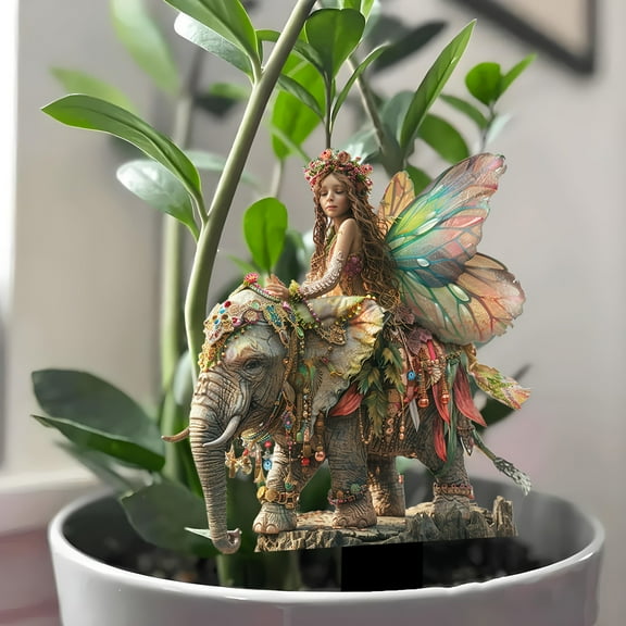 Fairys And Elephants 2025 Statue for Garden - Perfect Relaxing Outdoor & Fairys Garden Decor, Great as Birthday or Mom Gifts Alexs Decorative Floor Insertion Clearance