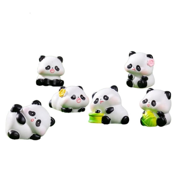 Fairys Garden Accessories Resin Pandas Figurines Mini Pandas Statue Micros Landscape Ornament Educational Toy Figures