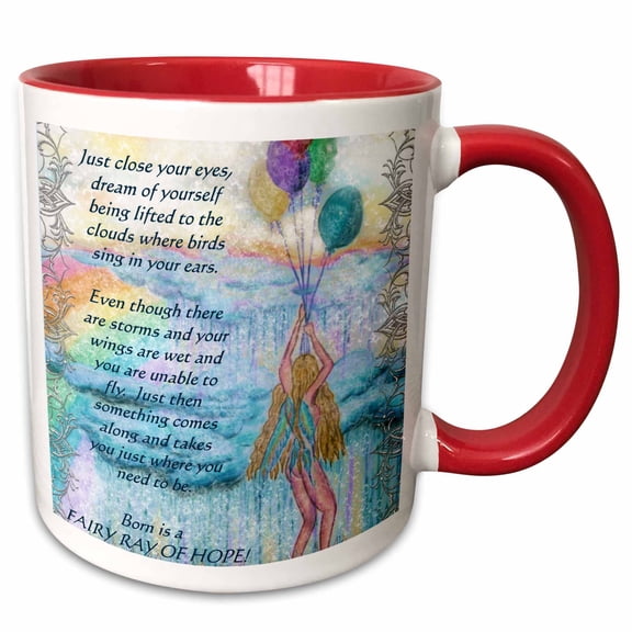 3drose, Fairys Magic Oasis, 15oz Two-tone Red Mug