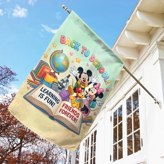 Fairytail Mouse And Friends Classroom Welcome Garden Flag, Personalized Teacher Classroom Flag, Classroom Welcome Yard Decor, First Day Flag UOZ429