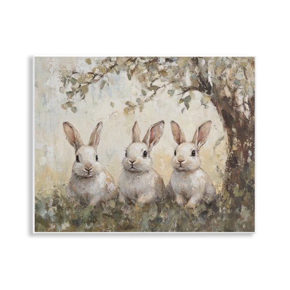 Stupell Industries Fairytale Bunnies under Tree Wall Plaque Art, design by Petal Prints Design
