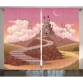 thumbnail image 1 of Ambesonne Tale Curtains 2 Panel Set, Hill Sunset Castle, 108" x 63", Multicolor, 1 of 3