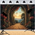 thumbnail image 1 of Fairytale Fantasy Photography Backdrops Window With Bunch Flowers Snowfall Winter Pathway Photo Studio Background FA-03, 1 of 5