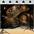 thumbnail image 1 of Fairytale Fantasy Photography Backdrops Window With Bunch Flowers Snowfall Winter Pathway Photo Studio Background FA-03, 1 of 5