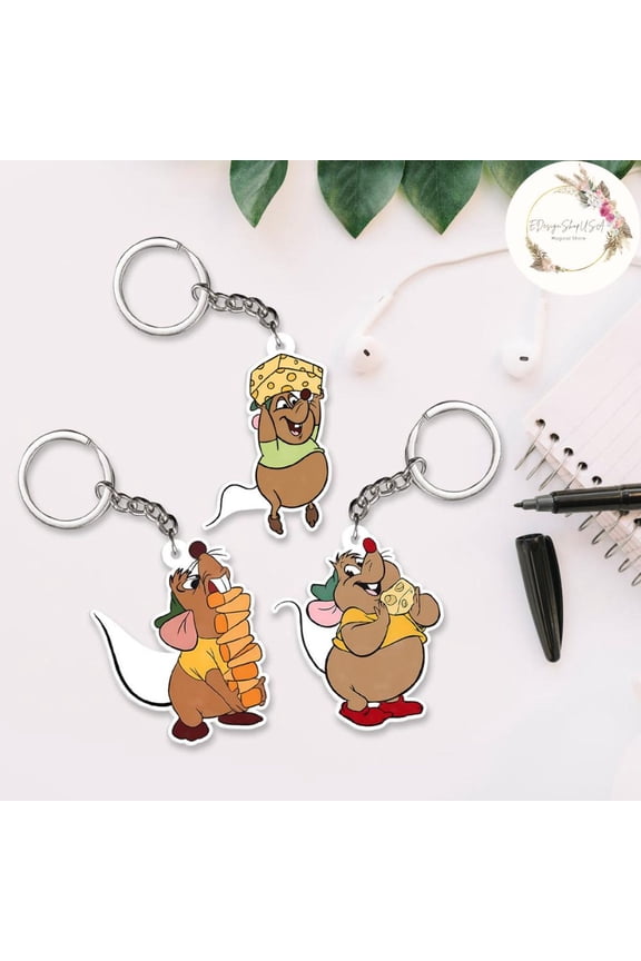 Fairytale Gus Gus Keychain, Lookin' Like A Snack Fairytale Princess Glass Slipper Princess Mouse Gus Gus, Fairytale Park Fairytaleland Family Vacation 2025, Gift for Her (1 keychain)