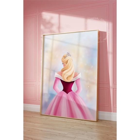 Fairytale Princess Art Print, Pastel Nursery Decor Home Decor #2410, Unframed Poster Size 8x12