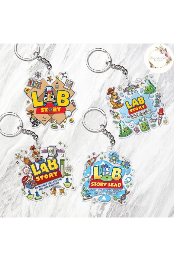 Fairytale Toy Adventure Lab Week 2026 Keychain, Space Ranger Cowboy Hero Lab Team, Lab Assistant Gifts, Lab Story Medical Lab Tech, Phlebotomist Lab (1 keychain)