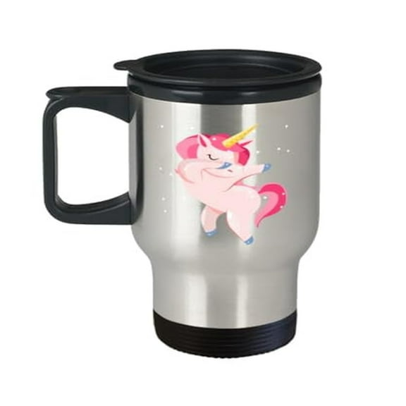 Dancing Unicorn Fairytale Travel Mug, 14oz Fantasy Cup, Perfect Birthday Gift