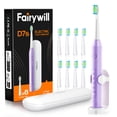 thumbnail image 1 of Fairywill D7s Pro Sonic Electric Toothbrush for Adults and Kids, Rechargeable Kit with 8 Dupont Brush Heads & Travel Case, 47000 VPM, 5 Modes, Fast Charge, 60-Day Battery, IPX7 Waterproof, Purple, 1 of 10