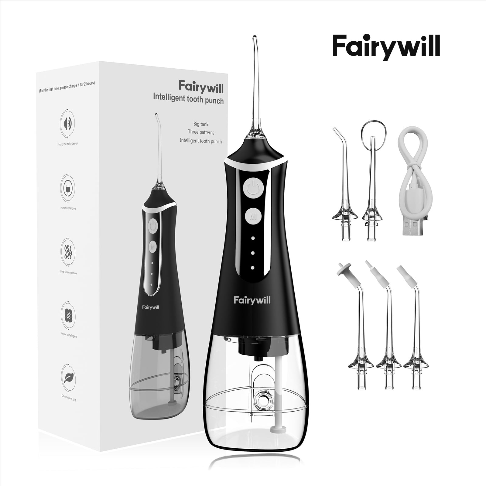 Fairywill Sonic Dental Oral Irrigator Water Flosser for Family,5