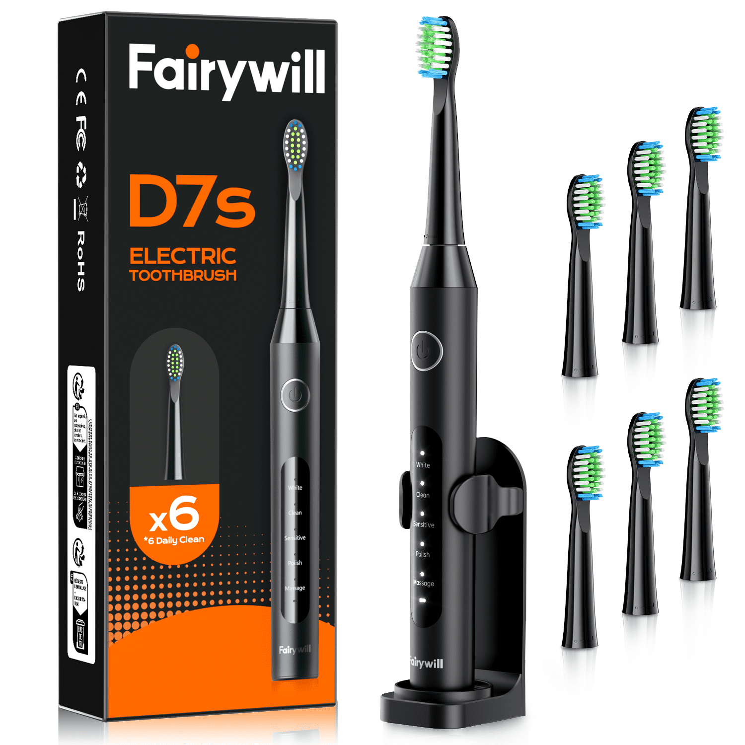 Fairywill Electric Toothbrush for Adults, Sonic Rechargeable with