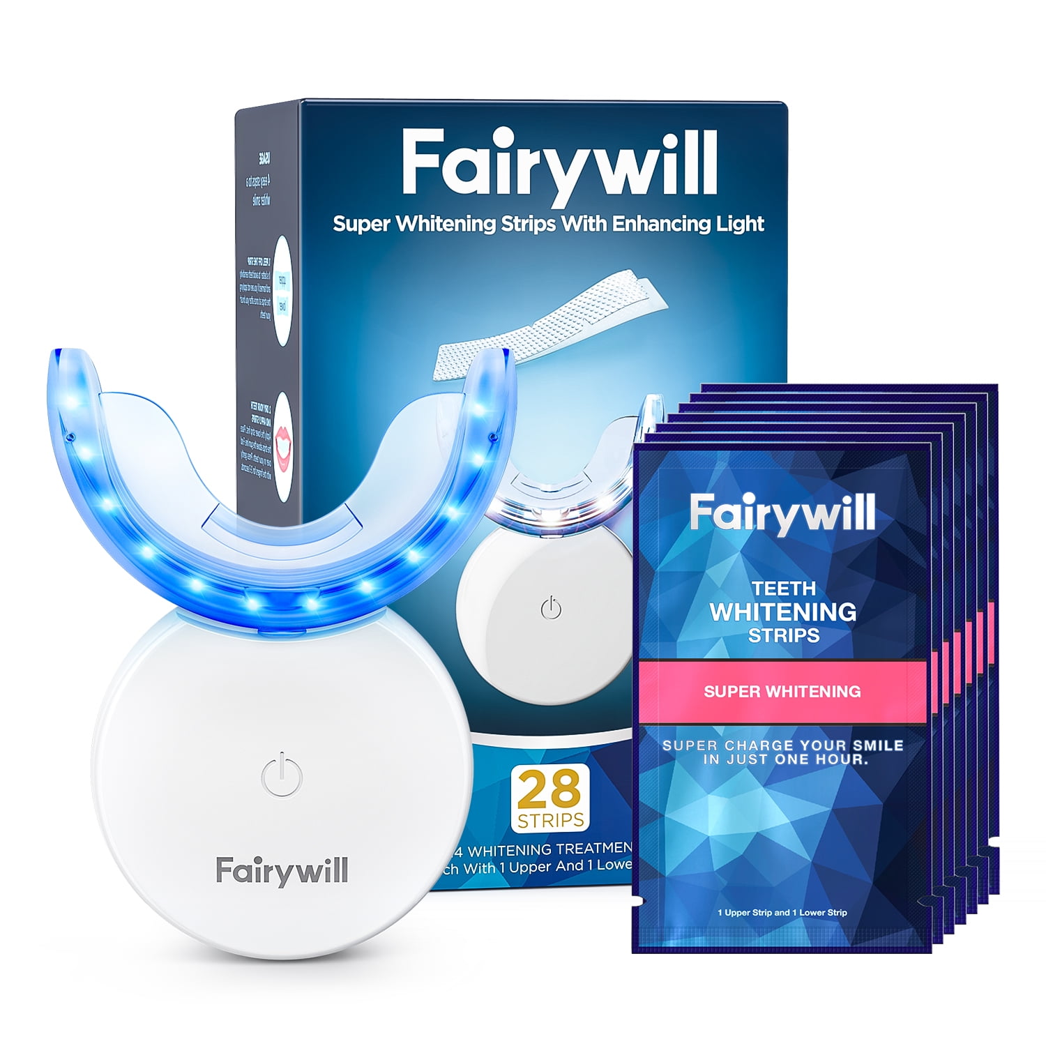 Fairywill Teeth Whitening Kit with LED Light , 28 