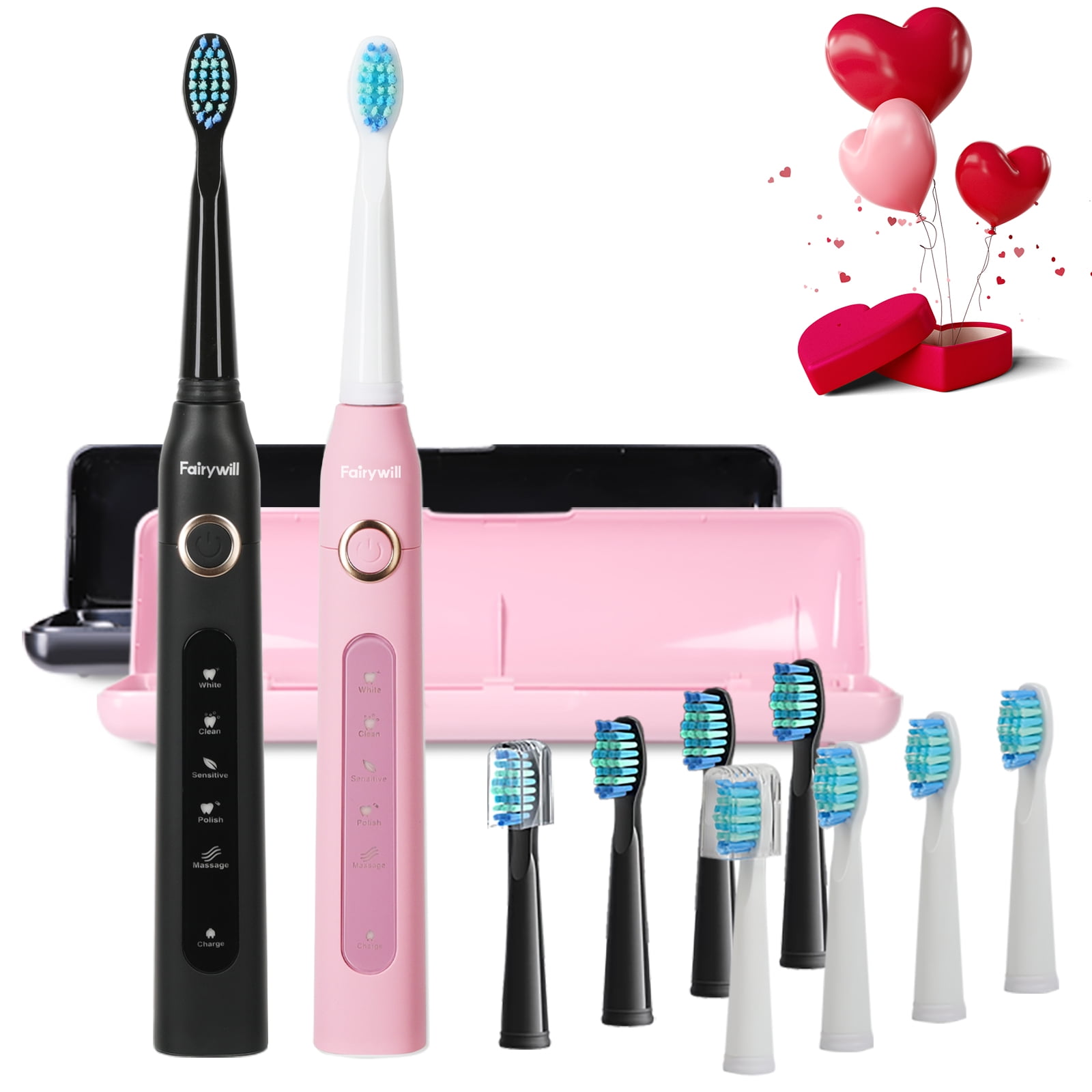 Fairywill 2Packs Electric Toothbrush for Adult,Son