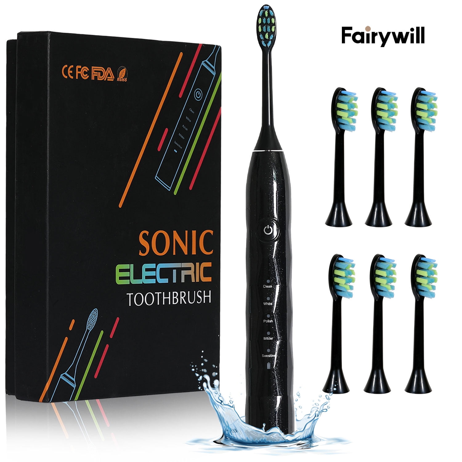 Fairywill Ultrasonic Electric Toothbrush for Adults & Children, 5 Modes