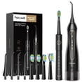 thumbnail image 1 of Fairywill Water Flosser and Toothbrush Combo , 5 Modes and 4 Toothbrushes & 3 Modes and 4 Jet Tips Oral Irrigator for Braces Bridges Care, Black, 1 of 9