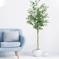 thumbnail image 1 of Faitaliicy 1 Pack 7ft Tall Artificial Olive Tree Ornaments Fake Potted Olive Tree Fake Potted Tree Faux Silk Plant For Home Office Floor Decor And Housewarming Gift, 1 of 8