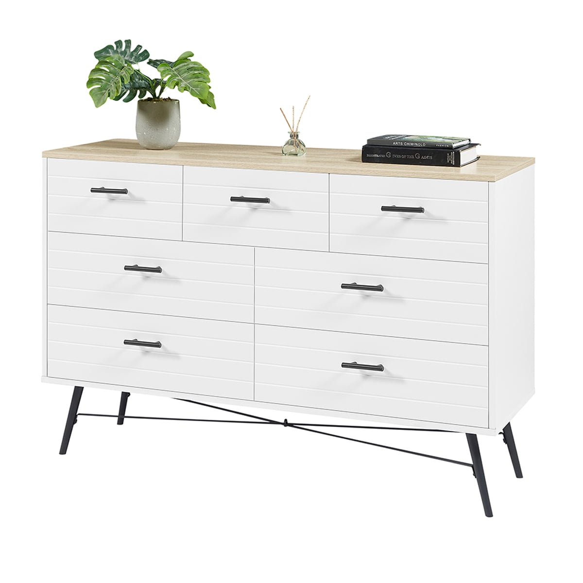 Faitaliicy 1PCS 6/7 Drawer Dresser For Bedroom Modern Wood Chest Of ...