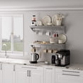 thumbnail image 1 of Faitaliicy 2 Pack Stainless Steel Wall Mount Shelf With Hooks Metal Multifunctional Storage Rack With Backplash NSF Kitchen Commercial Floating Shelving For Hanging Pots Pans Cookware Garage Laundry, 1 of 6