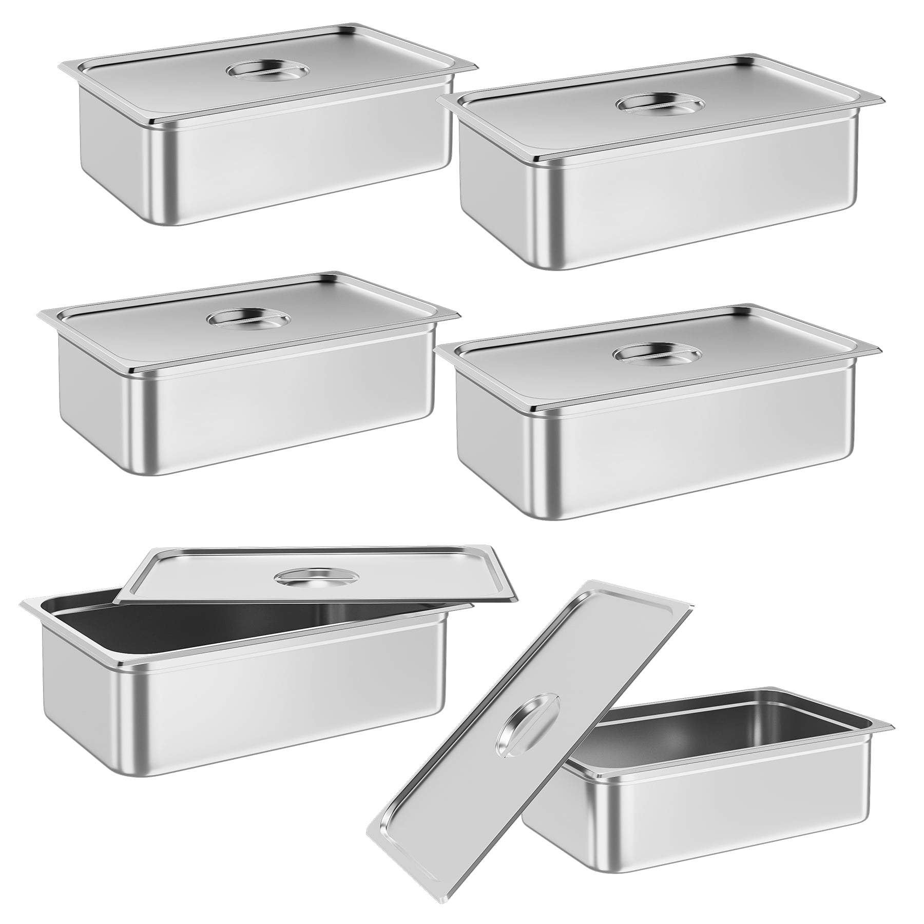 Faitaliicy 6 Pack Hotel Pan Full Size Steam Table Pans NSF Commercial Stainless Steel Catering