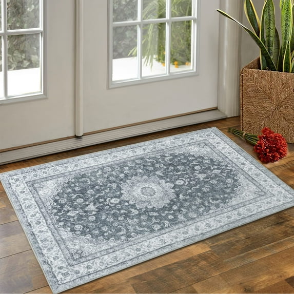 Faitaliicy Area Rugs for Living Room,Vintage Aesthetic Rug for Bedroom Dining Room Under Table - Machine Washable Large Soft Stain Resistant Rug, Low-Pile Distressed Vintage Area Rug