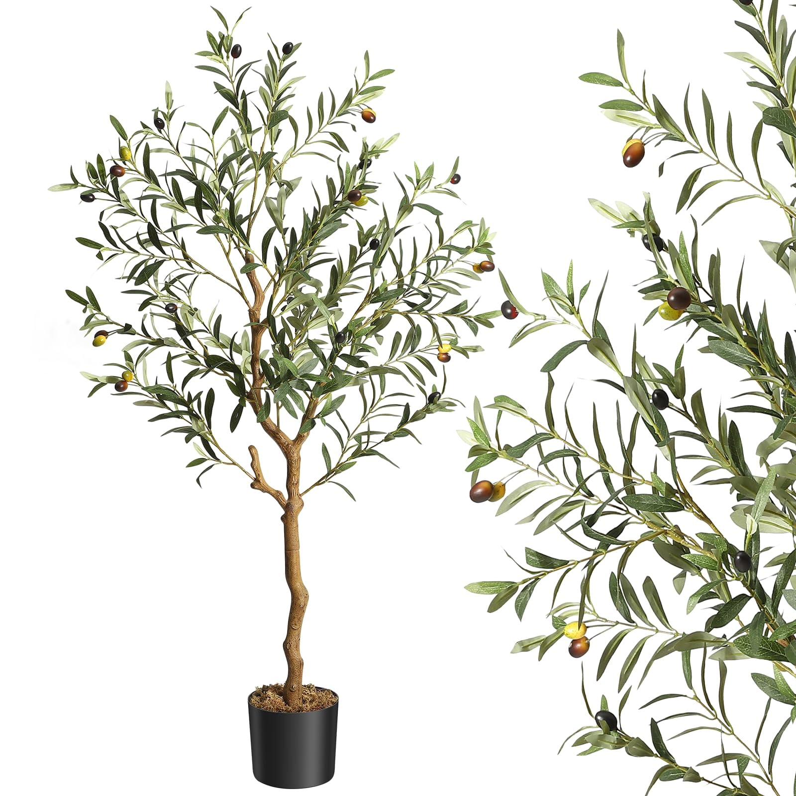 Faitaliicy Artificial Olive Tree Tall Faux Silk Olive Trees Indoor Fake ...