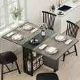 thumbnail image 1 of Faitaliicy Folding Dining Table, Dinner Table with Storage Shelves,Space Saving Dining Table with Wheels, Kitchen Table for Small Spaces, 1 of 9