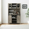 thumbnail image 1 of Faitaliicy Tall Farmhouse Bar Cabinet With Sliding Barn Door Rustic Buffet Cabinet Large Kitchen Buffet Liquor Cabinet With Wine And Glasses Rack Coffee Bar Sideboard Table For Kitchen Dining Room, 1 of 9