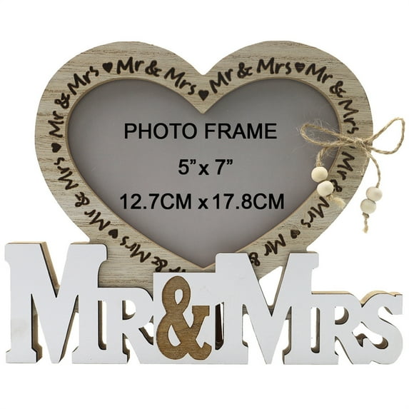 Faitaliicy Wedding Picture Frame Heart Shaped Mr & Mrs Picture Frame for Wedding Newlywed Anniversary Valentines Bride to Be Bridal Shower Gifts Memory Wedding Gifts