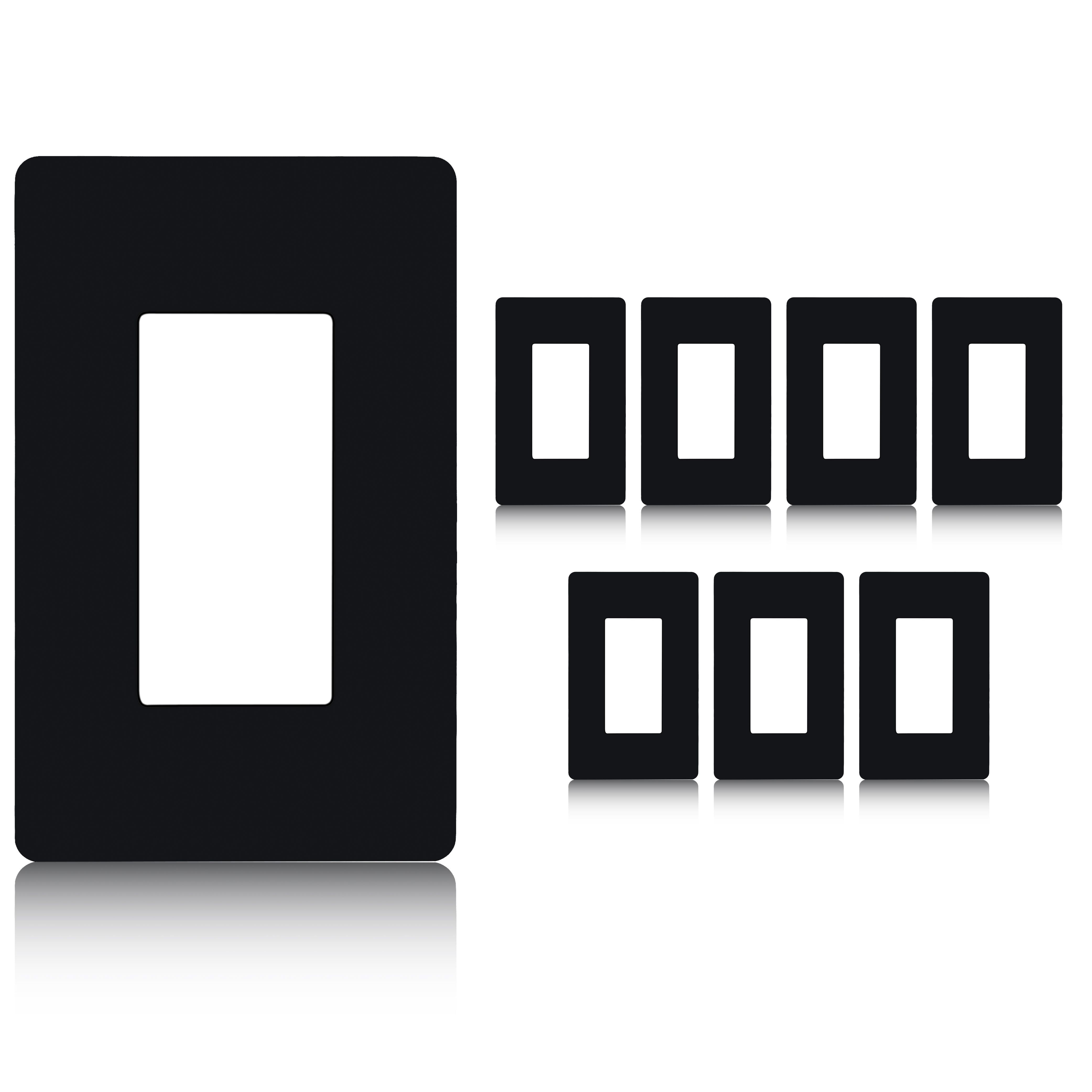 Black 1-Gang Screwless Decorator Wall Plate
