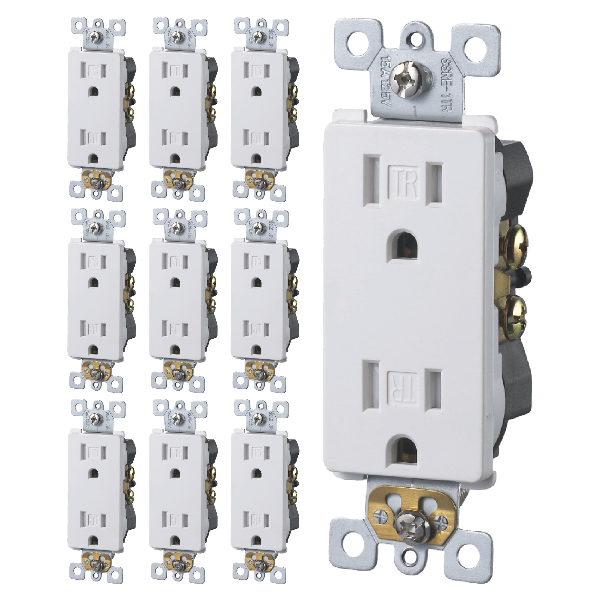 Faith 10 Pack Tamper Resistant Outlets 15A 125V Decorator