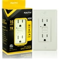 thumbnail image 1 of Faith 15A GFCI Outlet, Slim, Tamper-Resistant GFI Receptacle with Wall Plate, Light Almond, 1 of 6