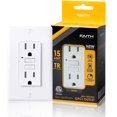 thumbnail image 1 of Faith 15A GFCI Outlet, Slim, Tamper-Resistant GFI Receptacle with Wall Plate, White, 1 of 7