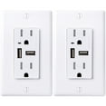 thumbnail image 1 of Faith [2-Pack] 4.6A USB Outlet and 15A Decorator Tamper-Resistant Duplex Receptacle with Wall Plate, White, 2-Pack, 1 of 6