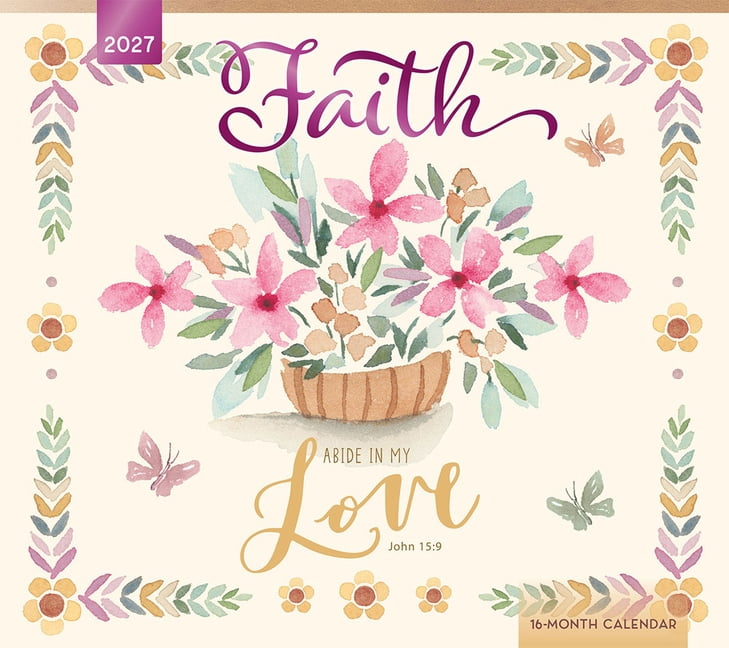 Faith 2027 14 X 24 Inch (Hanging) Monthly Deluxe Wall Calendar Featuring the Artwork of Emily Burger of Blue Chair Bless, (Paperback)