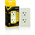 thumbnail image 1 of Faith 20A GFCI Outlet, Slim, GFI Receptacle with Wall Plate, Light Almond, 1 of 5