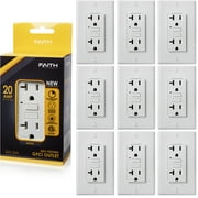 Faith 20A GFCI Outlets, Slim, GFI Receptacles with Wall Plate, White, 10 Pack
