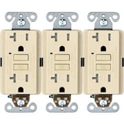 Faith 20A GFCI Outlets, Slim, Tamper-Resistant GFI Receptacles, Ivory, 3 Pack