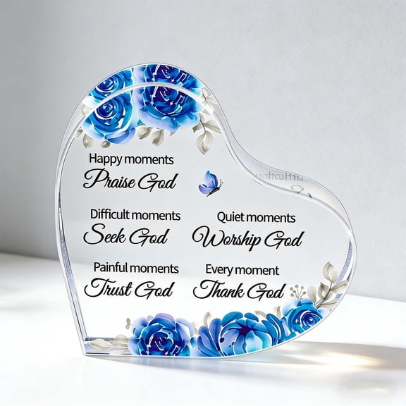 Faith Affirmation Acrylic Plaque - Encouraging Christian Gift for Difficult & Quiet Moments