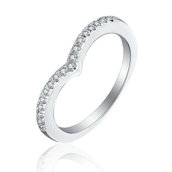 Faith Anniversary Wedding Band for Women Sterling Silver CZ Ginger Lyne Collection