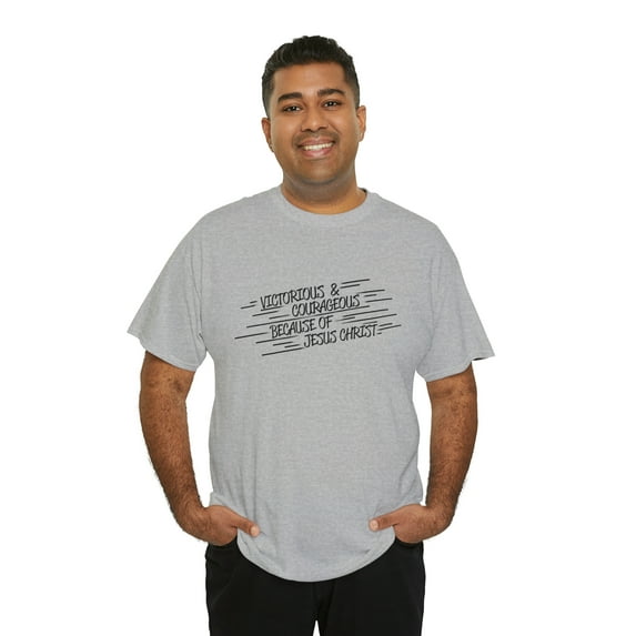 Faith Based Christian Tee Shirt "Victorious And Courageous"