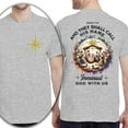 thumbnail image 1 of Faith-Based Double-Sided Shirt for Men – Isaiah 7:14 Nativity Tee, Immanuel Scripture Design, Ash, Size L, 1 of 6
