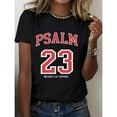 thumbnail image 1 of Biblical Comfort T-Shirt - 'The Lord Is My Shepherd' Psalm 23 Print - Breathable Ladies Crewneck for Bible Study Groups, 1 of 6